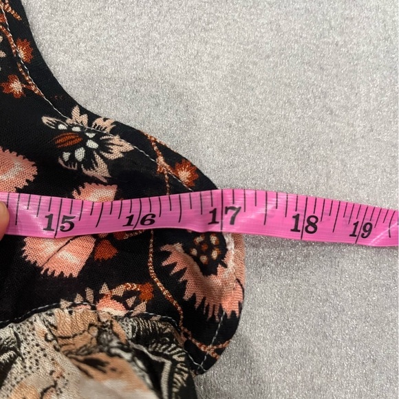 [S]Free People Casablanca White Pink Black Floral Print Tassel Tie Slip Dress - Picture 10 of 11